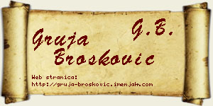 Gruja Brošković vizit kartica